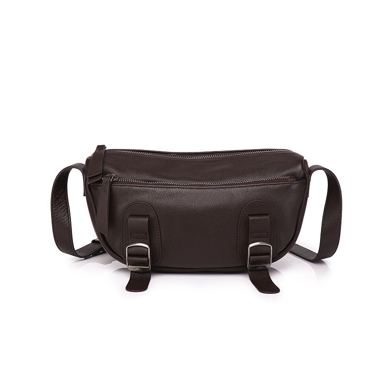 Women's Motorcycle Wide Straps Double Chain Western Crossbody Bags