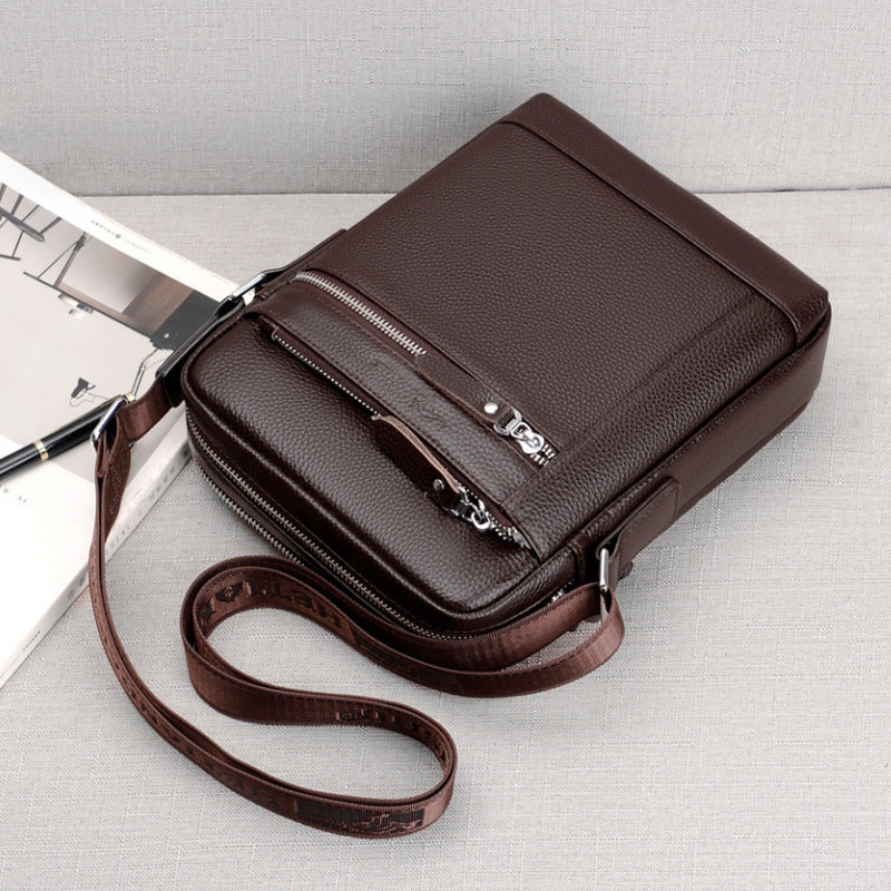 Men's Kangaroo First Layer Cowhide Vertical Mini Men's Messenger Bags