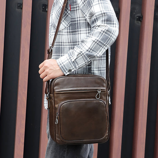 Men's Selection Retro Genuine Leather First Layer Men's Shoulder Bags
