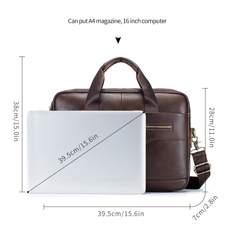 Men's Leather High-grade First Layer Cowhide Business Men's Briefcases