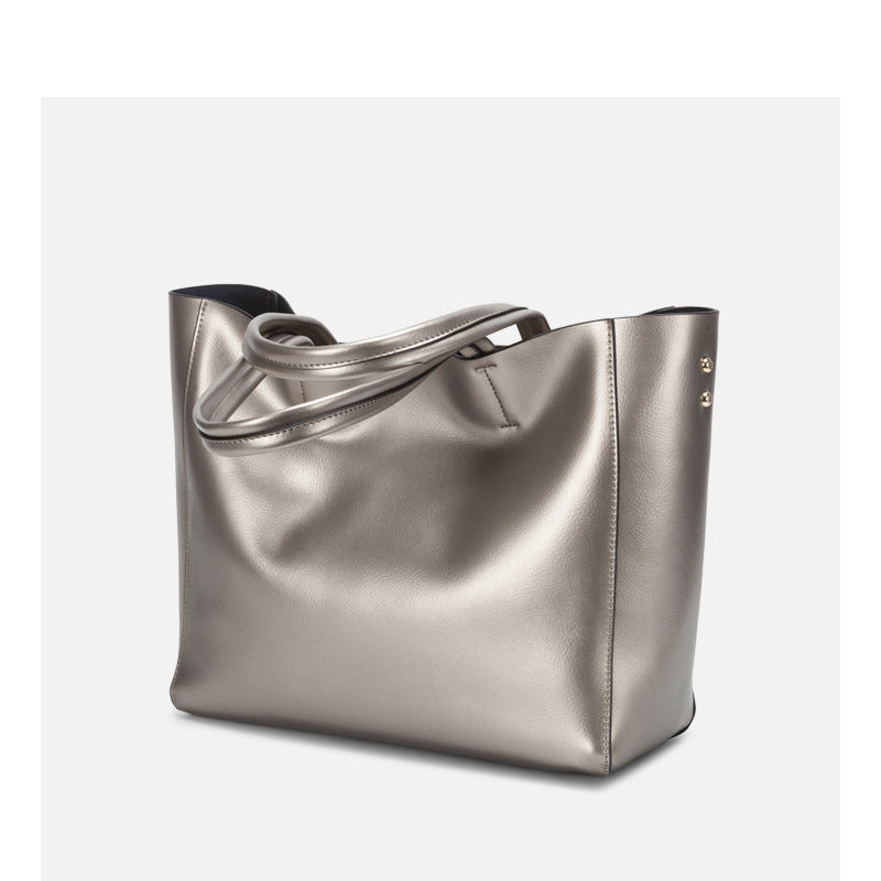 Women's Pearl Cowhide For Large Capacity Fashion Handbags