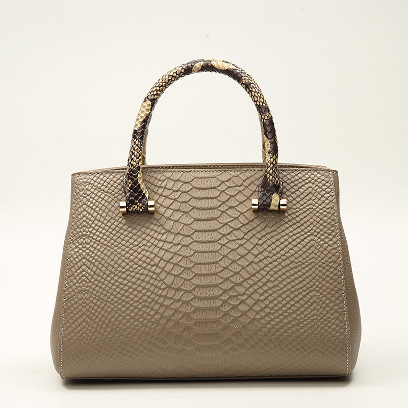 Women's First Layer Cowhide Hand High Sense Mother Genuine Handbags