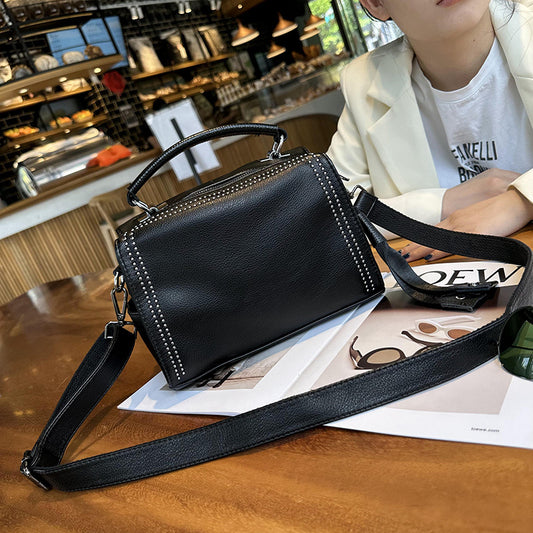 Women's Cow Leather Korean Style Graceful Fashionable Shoulder Bags