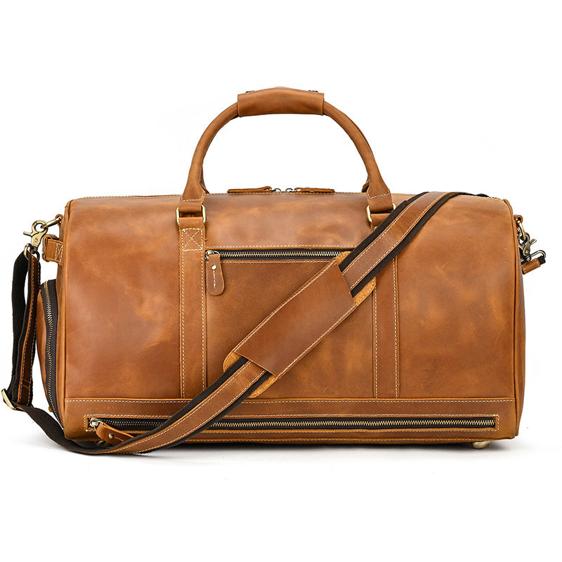 Men's Retro Leather Large Capacity Crazy Horse Luggage