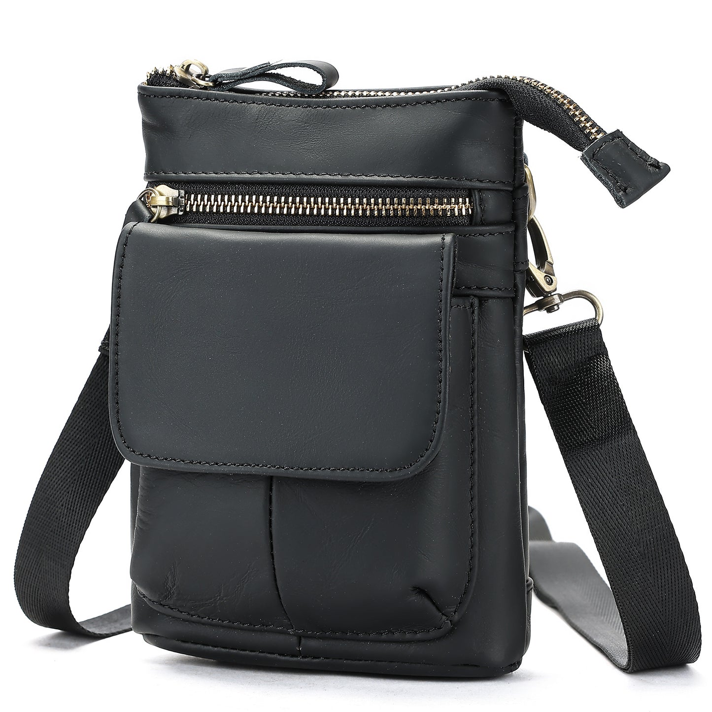 Men's Genuine Leather Single Mini Pouch Cowhide Men's Messenger Bags