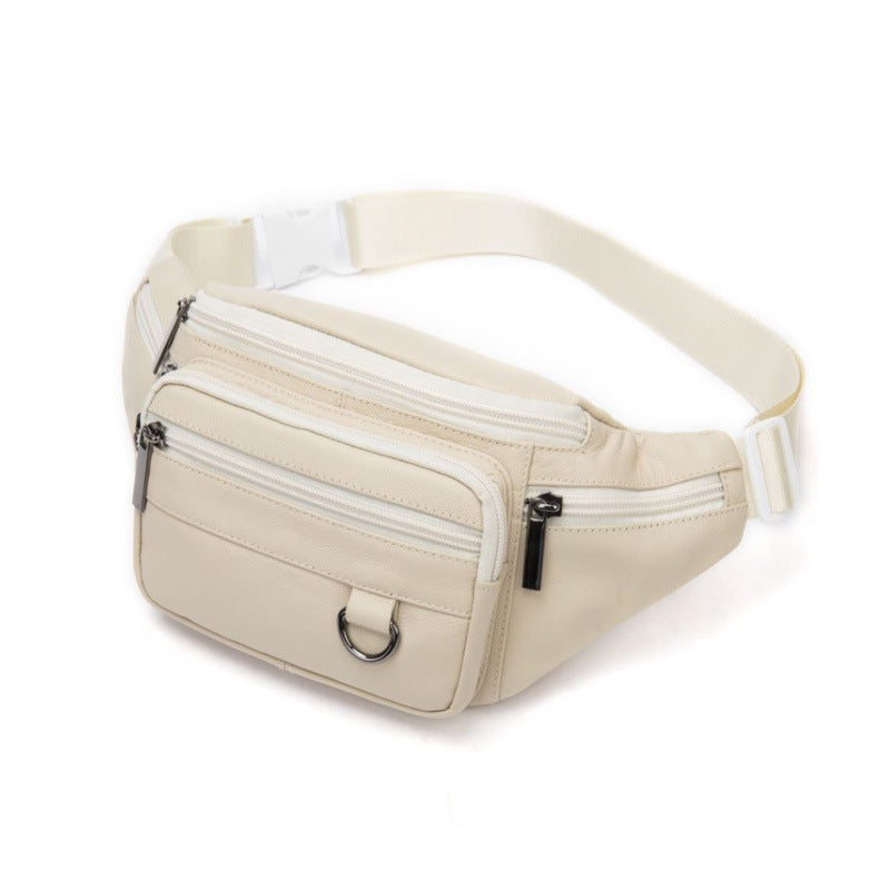 Men's Leather High-grade First Layer Cowhide Boys Men's Chest Bags