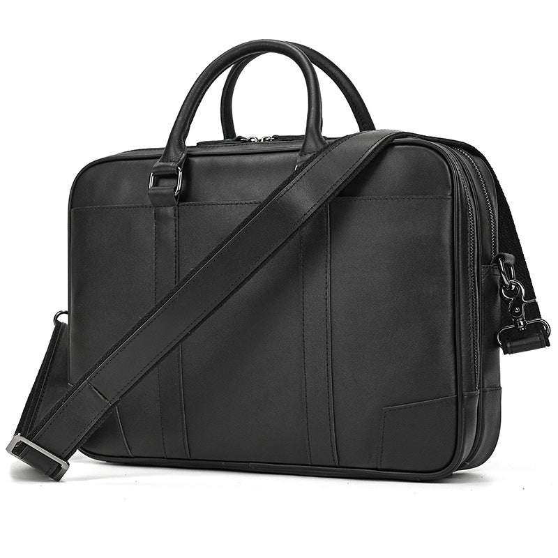 Leather Inch Cowhide Crazy Horse Business Men's Briefcases