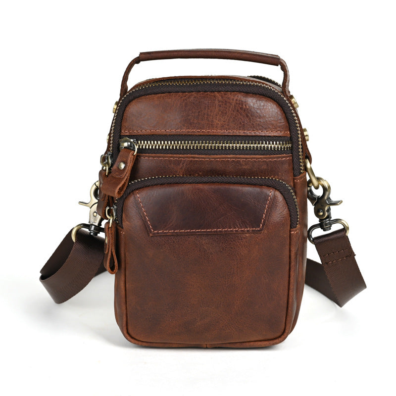 Men's Crazy Horse Leather Simple Mobile Bags