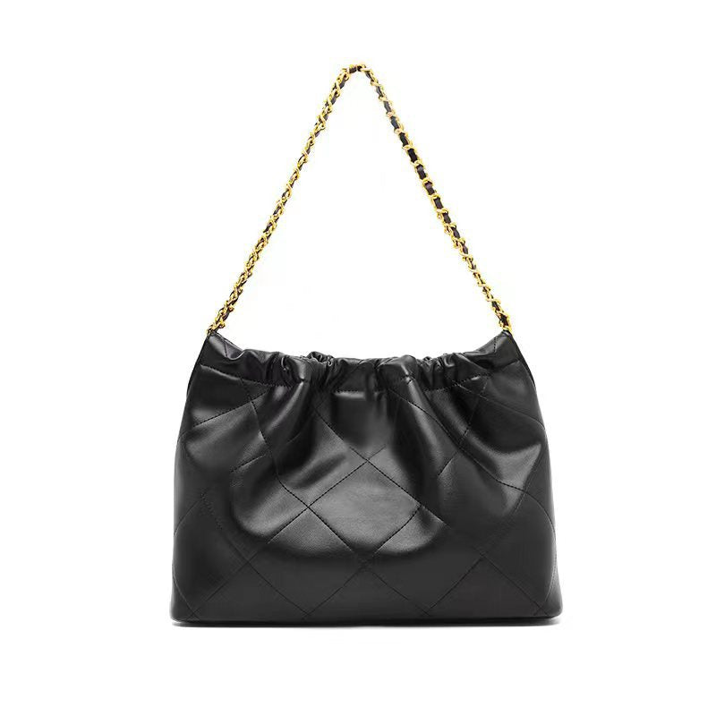 Women's Large Capacity Niche Underarm Chain Soft Leather Garbage Shoulder Bags