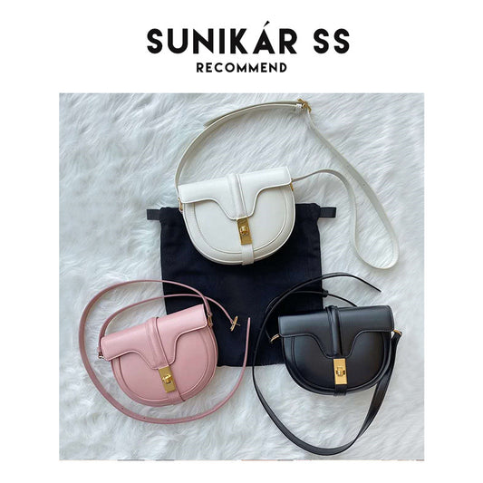Classic Fashion Semicircle Saddle Cowhide Single Shoulder Bags