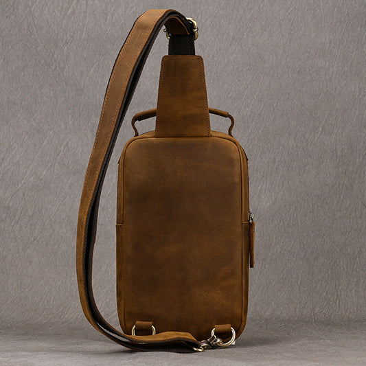Men's Crazy Horse Leather Leisure Cowhide Bags
