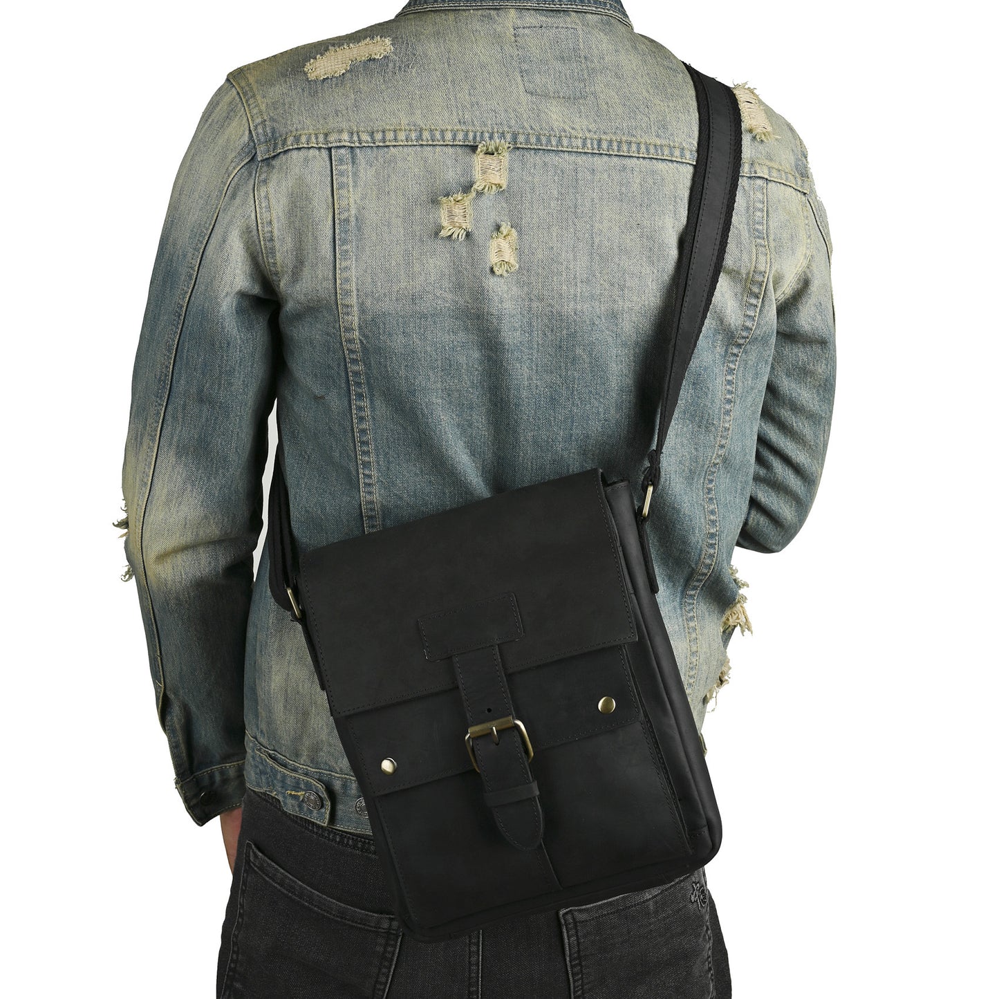Men's Top Layer Crazy Horse Skin Cowhide Men's Messenger Bags