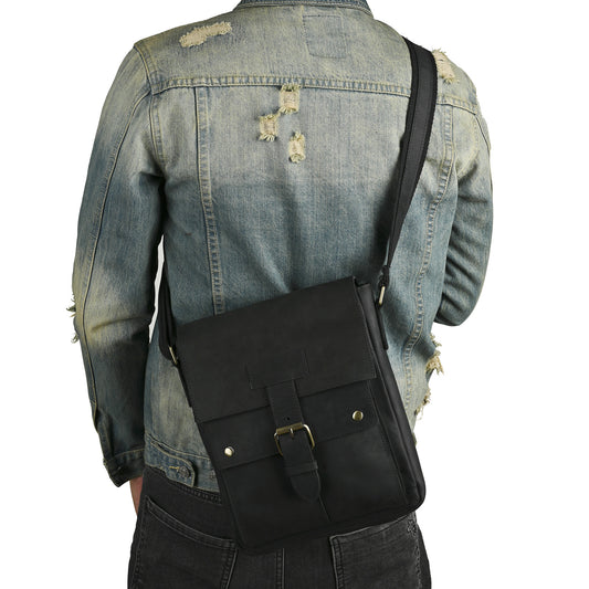 Men's Top Layer Crazy Horse Skin Cowhide Men's Messenger Bags