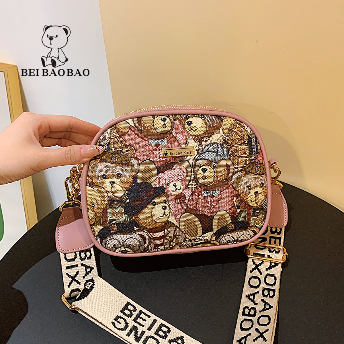Women's Stylish Pretty Source Bear Canvas Crossbody Bags