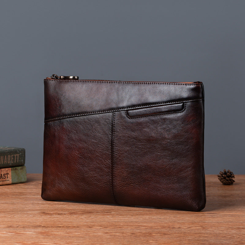 Men's Layer Tree Height Vegetable Tanning Leather Men's Handbags