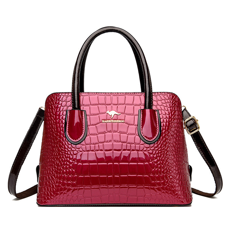 Women's Patent Leather Glossy Alligator Print Handbags