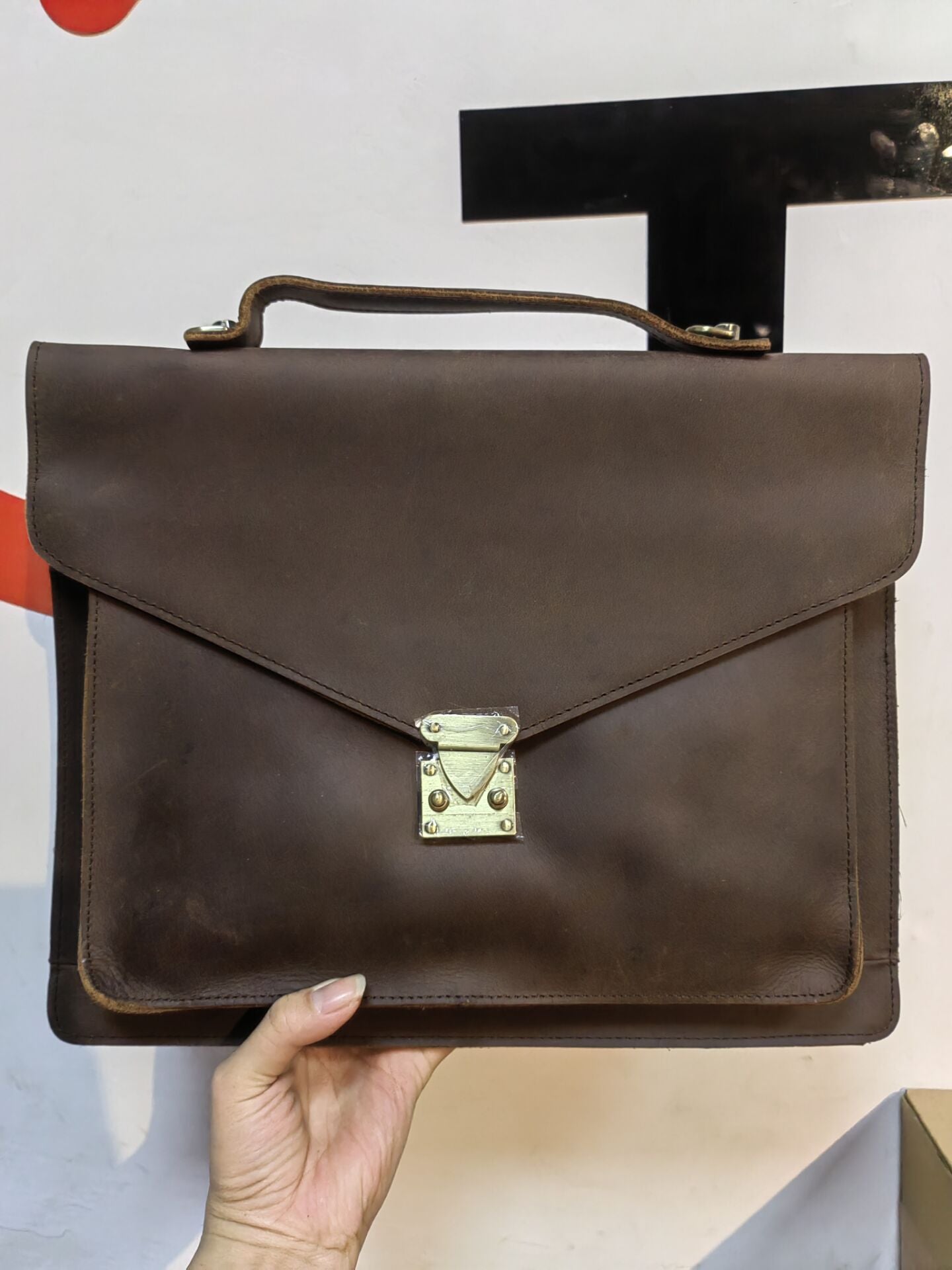 Men's Leather Retro Crazy Horse Portable Business Men's Shoulder Bags