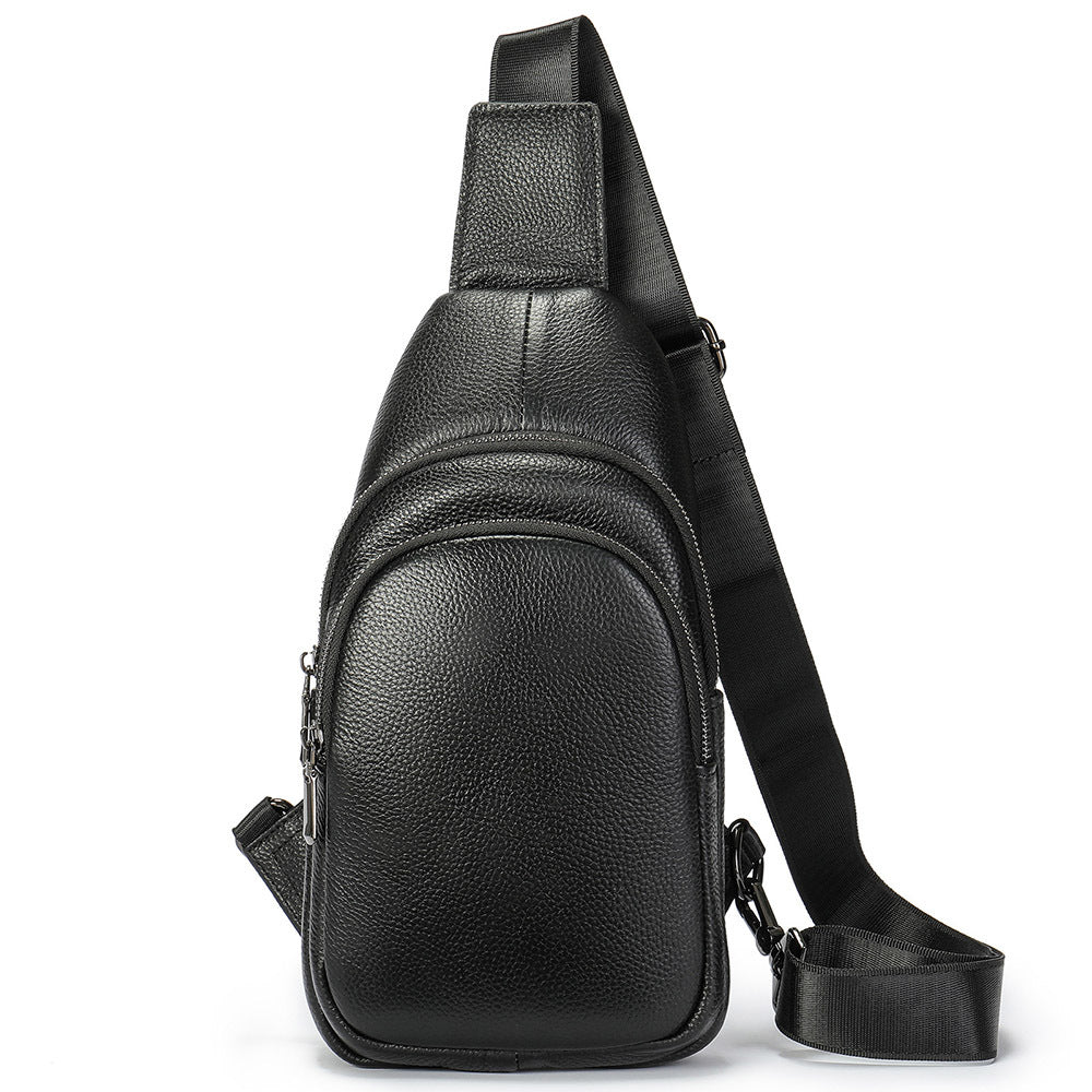 Men's First Layer Cowhide Fashionable Portable Breathable Men's Chest Bags