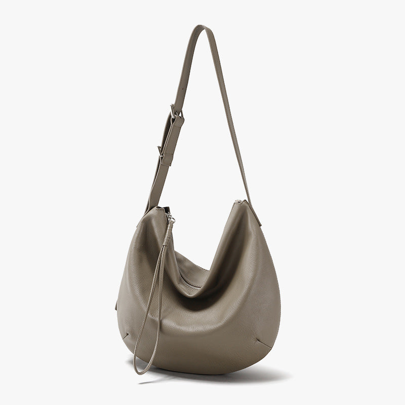 First Layer Cowhide Dumpling Fashion Large Capacity Shoulder Bags
