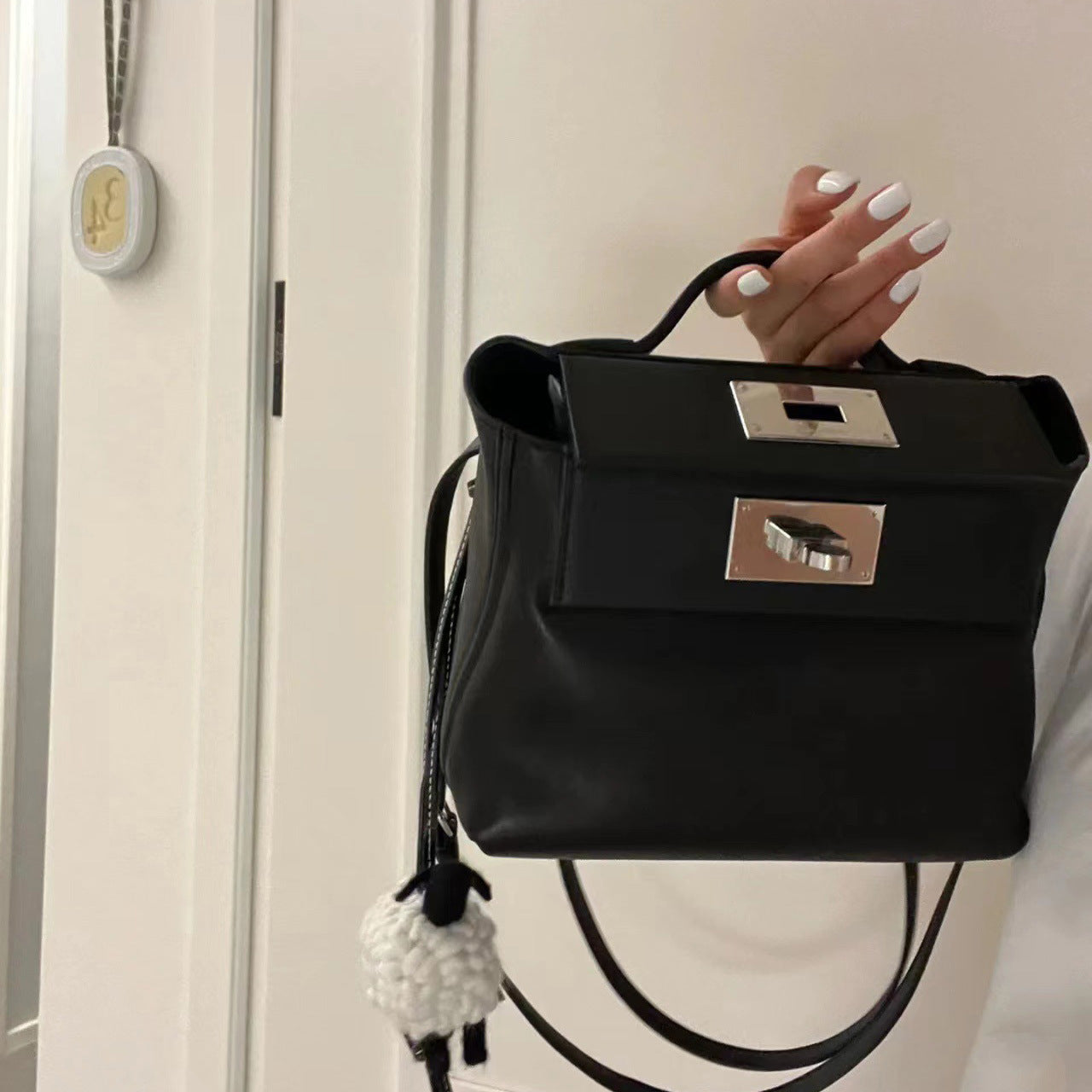 Women's First Layer Cowhide Kelly Genuine Leather Small Square Bags