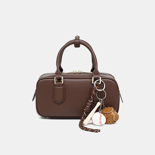 Women's Creative Summer Genuine Leather Bowling Shoulder Bags