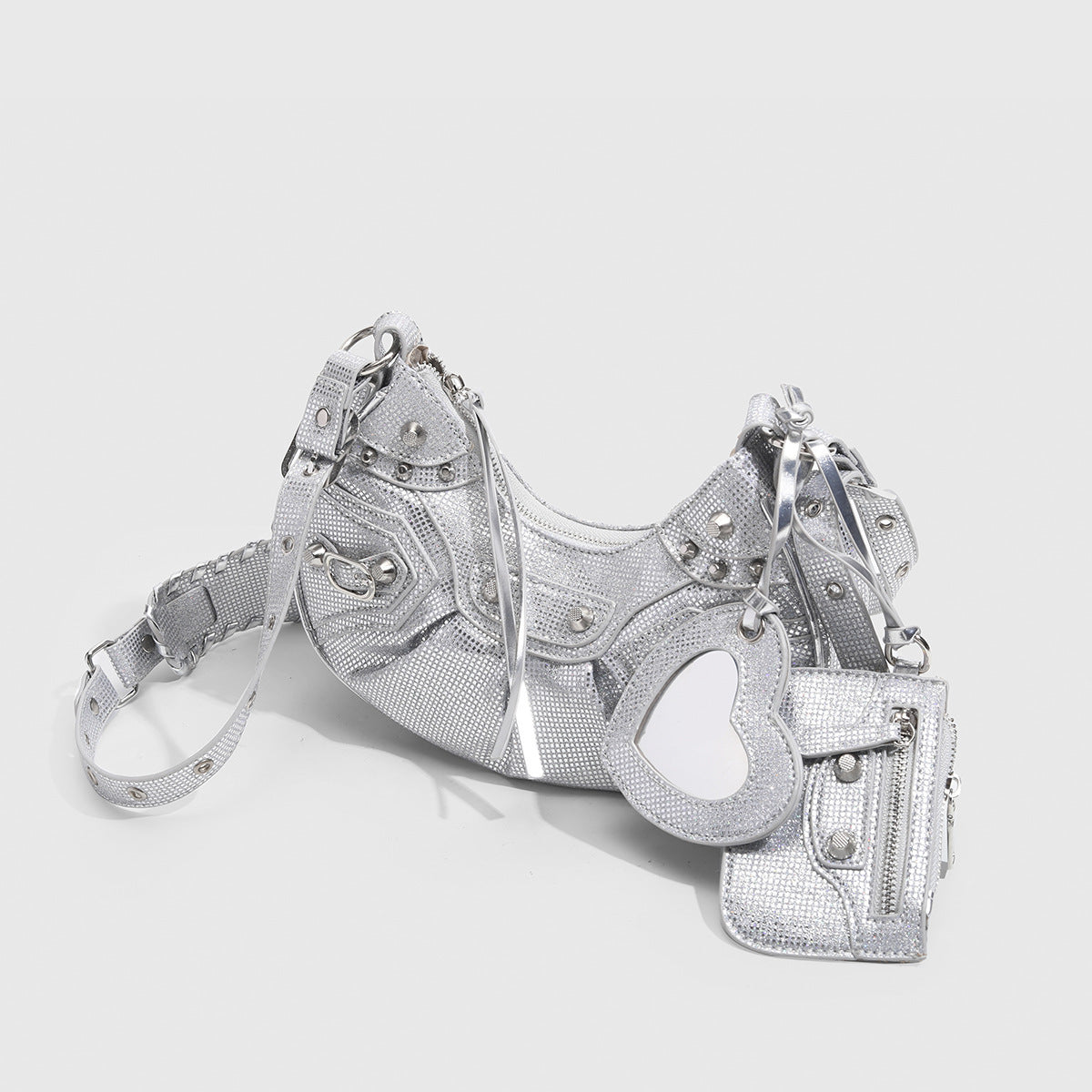 Women's Fashion Retro Rivet Motorcycle Sweet Cool Bags