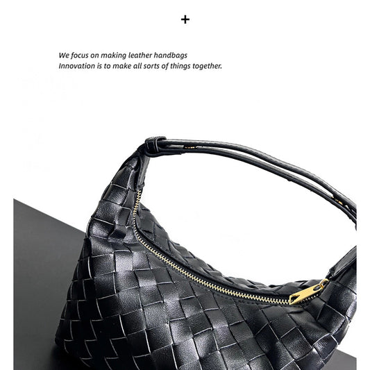 Leather Woven Lunch Box Portable High-grade Shoulder Bags