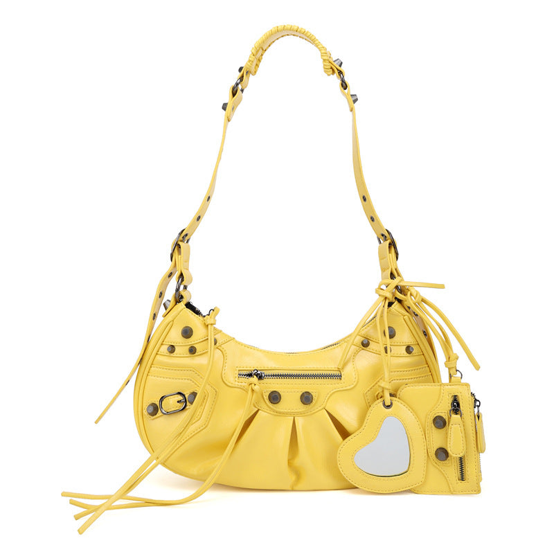 Motorcycle Three-in-one Crocodile Rivet Underarm Selenodont Shoulder Bags