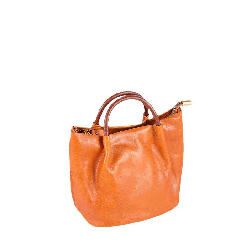 Women's Retro First Layer Cowhide Handmade Leather Bags
