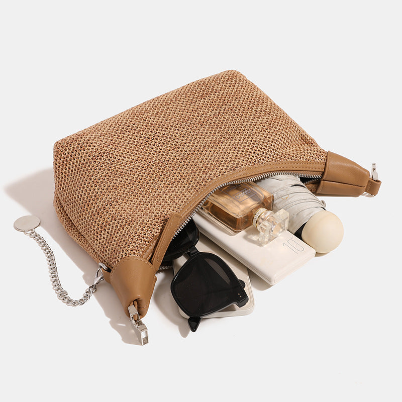Women's Straw Woven Dumpling Summer Vacation Beach Handbags