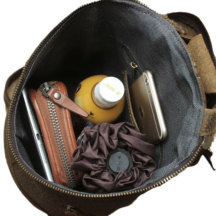 Women's Shi Leather Crazy Horse Unisex Cool Bags