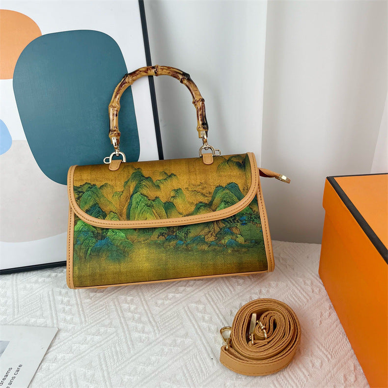 Women's Elegant Chinese Style Retro Pattern Yarn Handbags
