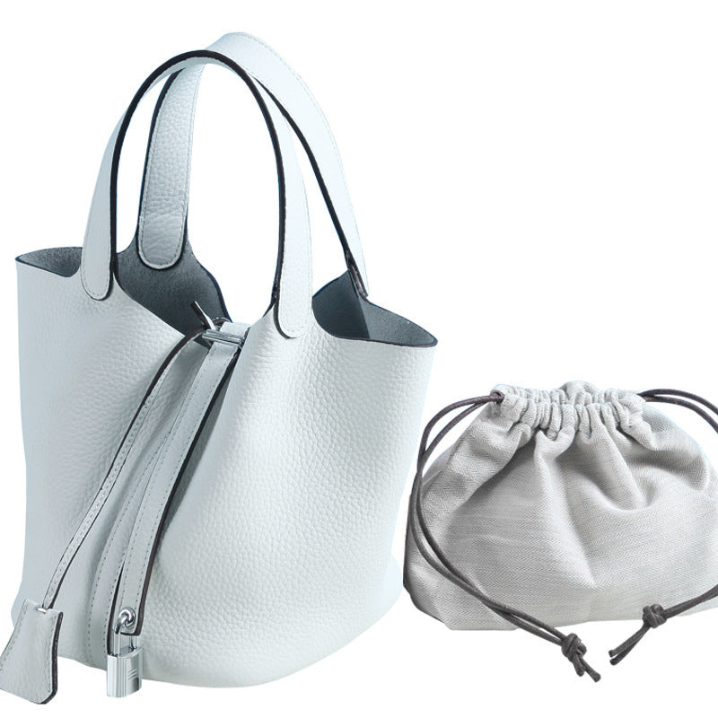 Women's Lychee Pattern First Layer Cowhide Vegetable Handbags