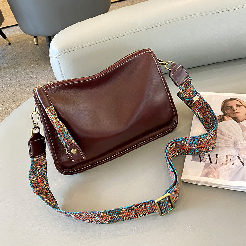 Women's Genuine Leather Large Capacity Retro Elegant Small Square Bags