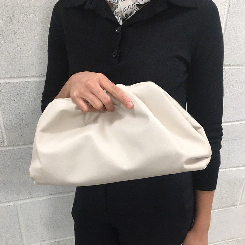 Women's Cloud Soft Leather Cow Dumpling Clutch Shoulder Bags