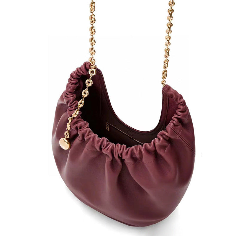 Popular Home Garbage Pleated Soft Cowhide Bags