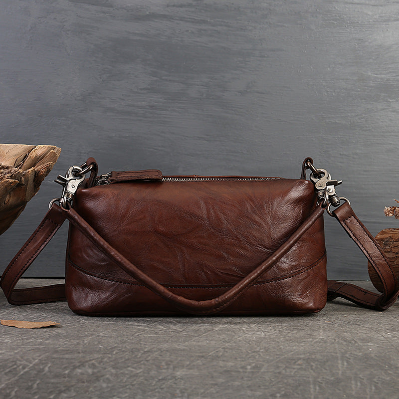 Women's Leather Vintage Soft Pillow Large Capacity Shoulder Bags