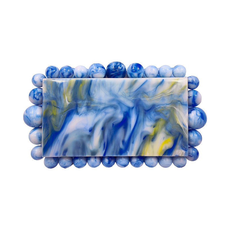 Women's Marbling Acrylic Candy Color Beads One Crossbody Bags