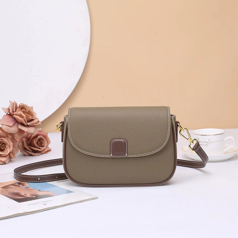 Women's First Layer Leather Simple Elegant Lady's Crossbody Bags