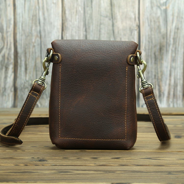 Men's Layer Cowhide Mini Durable Retro Crazy Men's Messenger Bags