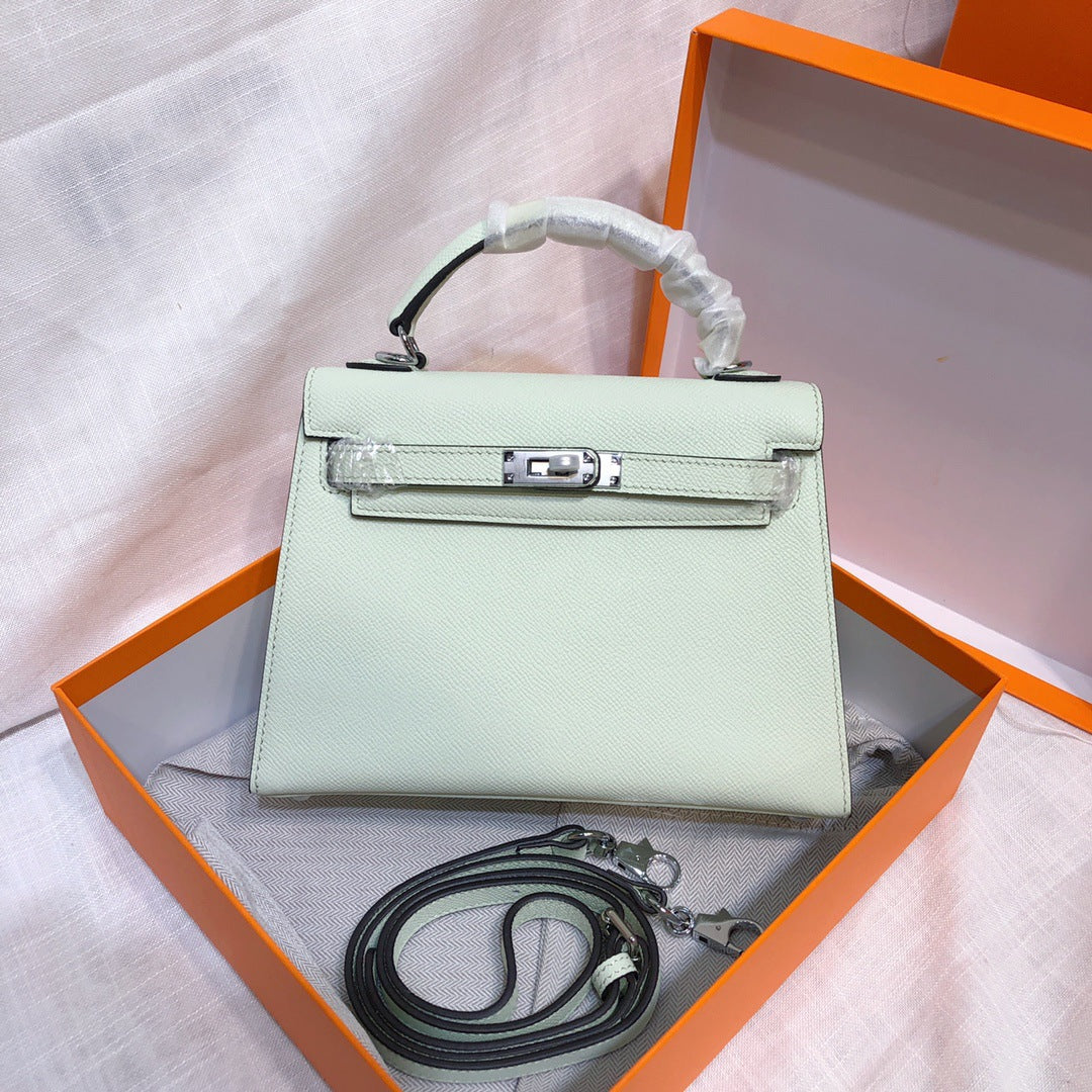 Women's Purple Second Generation Kelly High-grade Genuine Leather Bags
