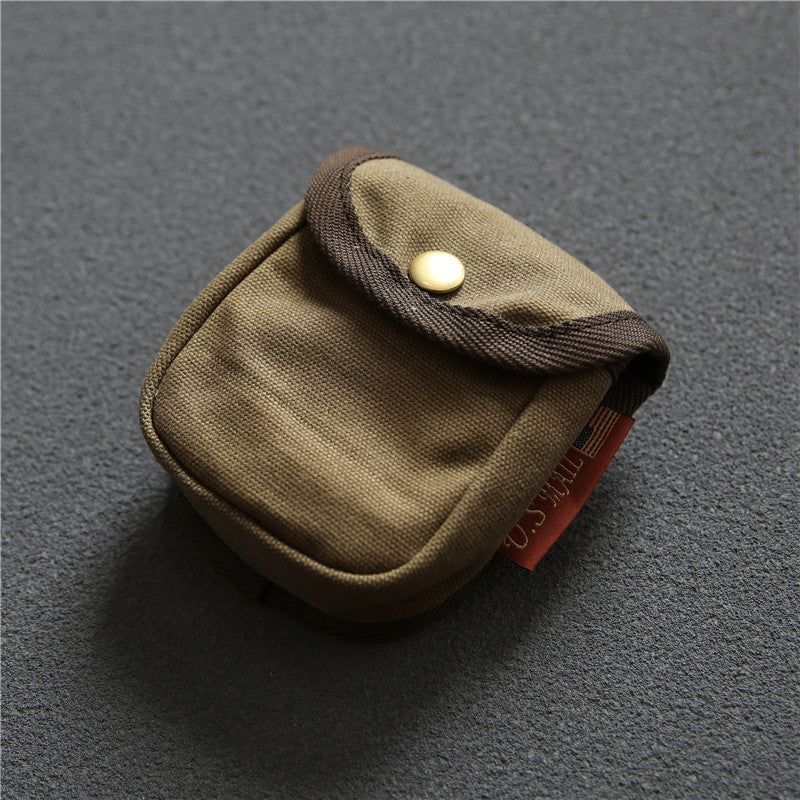 Men's Vintage Oil Wax Canvas Cigarette For Men's Waist Packs