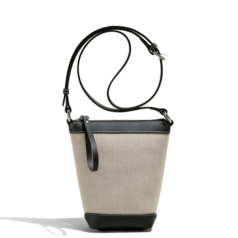 Women's Fashion Mobile High-grade With Leather Canvas Crossbody Bags