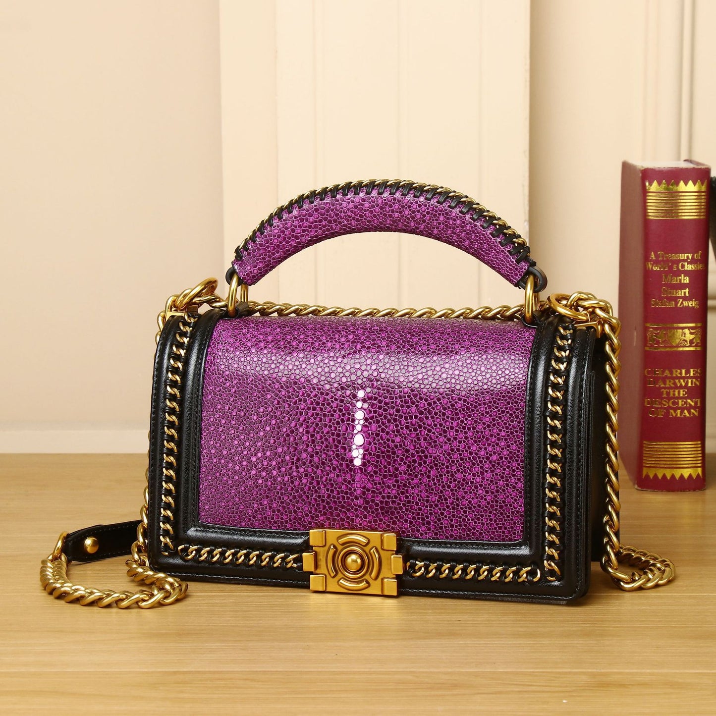 Women's Pearl Fish Embossing Hot Mom Classic Crossbody Bags