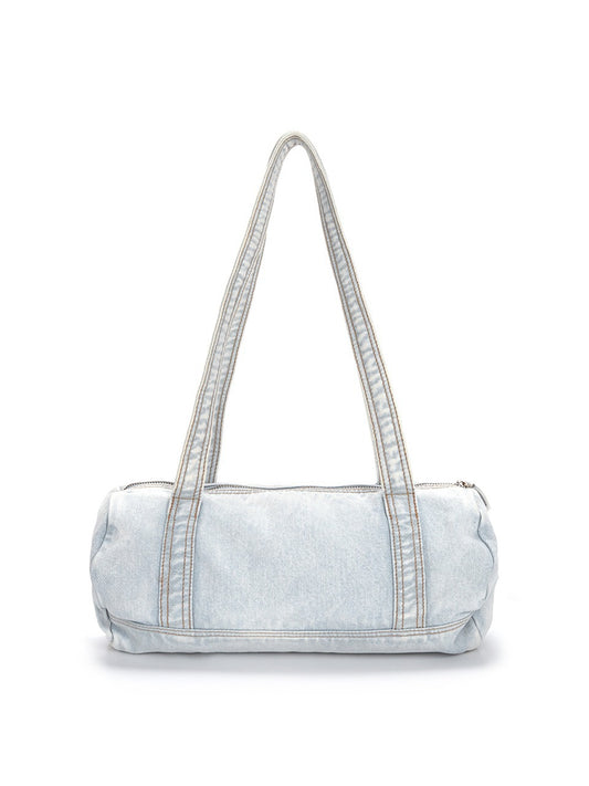 Women's Summer Retro Washed Denim Patch Burr Shoulder Bags