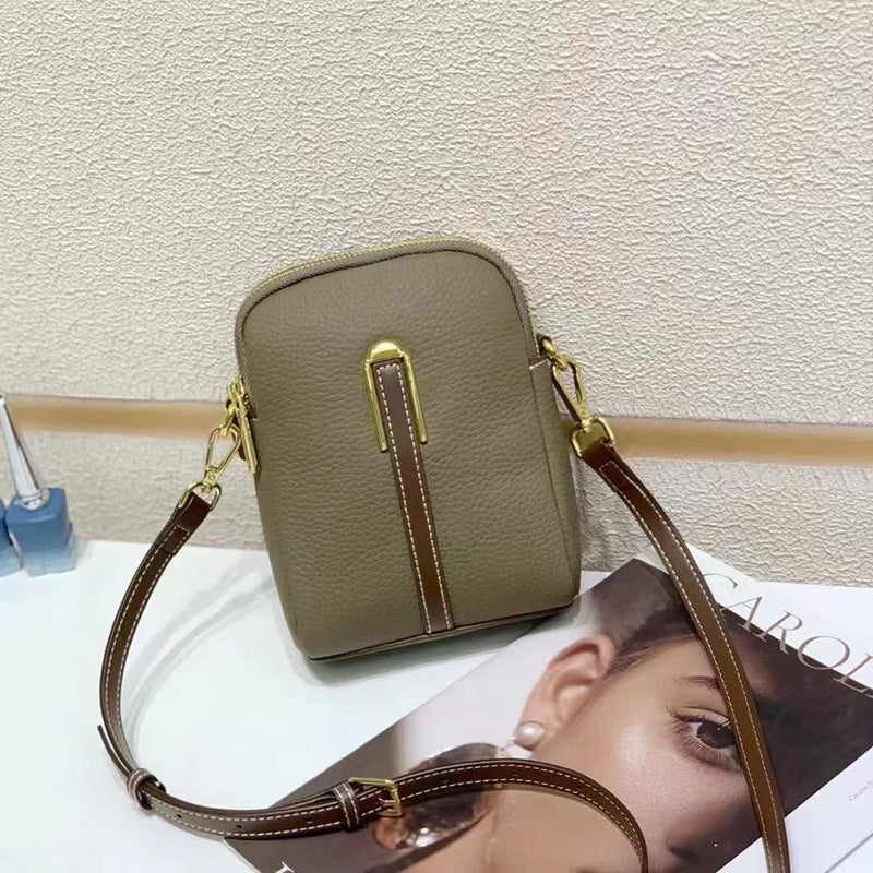 Women's Cowhide Mini Trendy Hand-held Vertical Soft Crossbody Bags