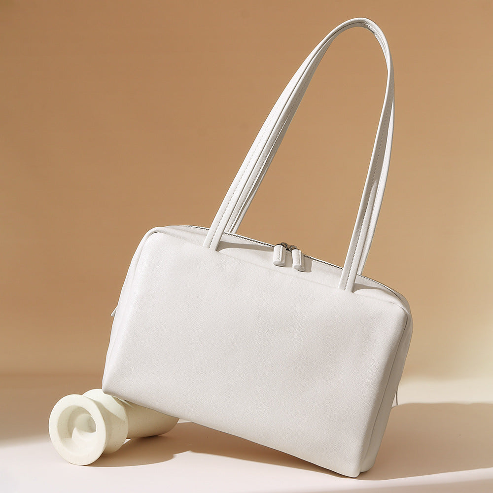 Women's High-grade Large Capacity Boston First Layer Underarm Shoulder Bags