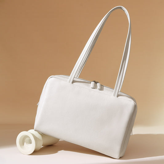 Women's High-grade Large Capacity Boston First Layer Underarm Shoulder Bags