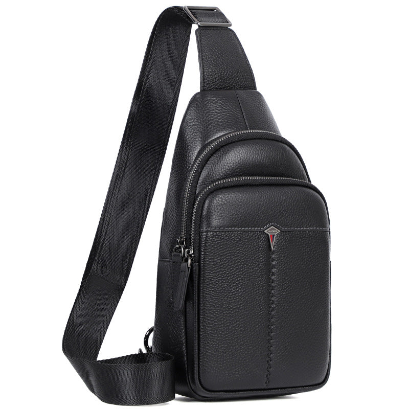 Men's First Layer Cowhide Simple Trendy Men's Chest Bags