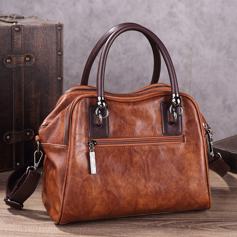 Women's Chinese Style Retro Fashion Embossing Brushed Handbags